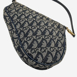 SORT JACQUARD CANVAS SADDLE taske fra brand: DIOR - We Do Vintage
