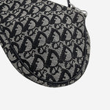 SORT JACQUARD CANVAS SADDLE taske fra brand: DIOR - We Do Vintage