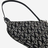 SORT JACQUARD CANVAS SADDLE taske fra brand: DIOR - We Do Vintage