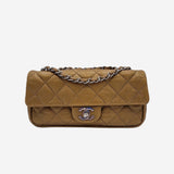 Dark gold east west flap bag