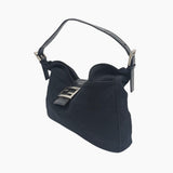Sort canvas mamma baguette taske fra brand: FENDI - We Do Vintage