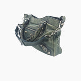 grågrøn mini city bag taske fra brand: BALENCIAGA - We Do Vintage