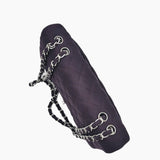 Mørk Lilla jersey classic flap bag jumbo taske fra brand: CHANEL - We Do Vintage