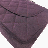 Mørk Lilla jersey classic flap bag jumbo taske fra brand: CHANEL - We Do Vintage