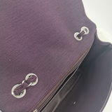 Mørk Lilla jersey classic flap bag jumbo taske fra brand: CHANEL - We Do Vintage