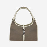 beige canvas jackie taske fra brand: GUCCI - We Do Vintage
