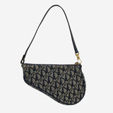 SORT JACQUARD CANVAS SADDLE taske fra brand: DIOR - We Do Vintage