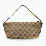 Brown Diamant Canvas boat pochette taske fra brand: GUCCI - We Do Vintage