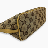 Brown Diamant Canvas boat pochette taske fra brand: GUCCI - We Do Vintage