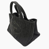 Sort denim Canapa Tote medium taske fra brand: PRADA - We Do Vintage