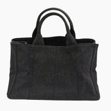 Sort denim Canapa Tote medium taske fra brand: PRADA - We Do Vintage