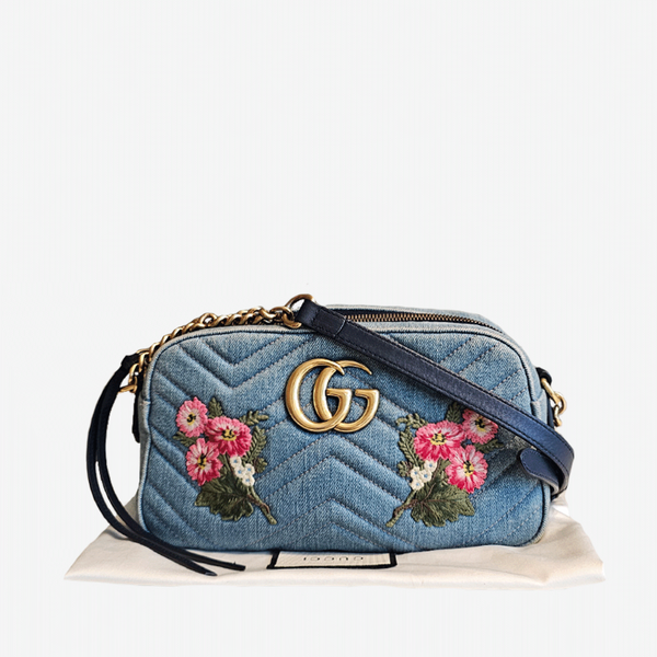 Blå denim GG marmont Small