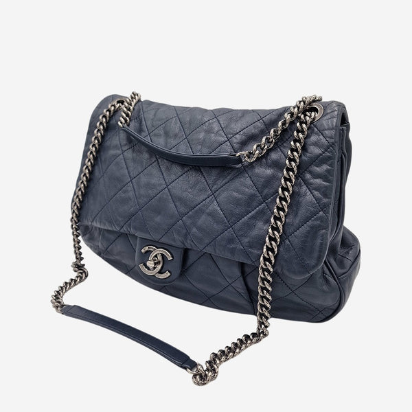 coco pleats soft flap bag mørkeblå