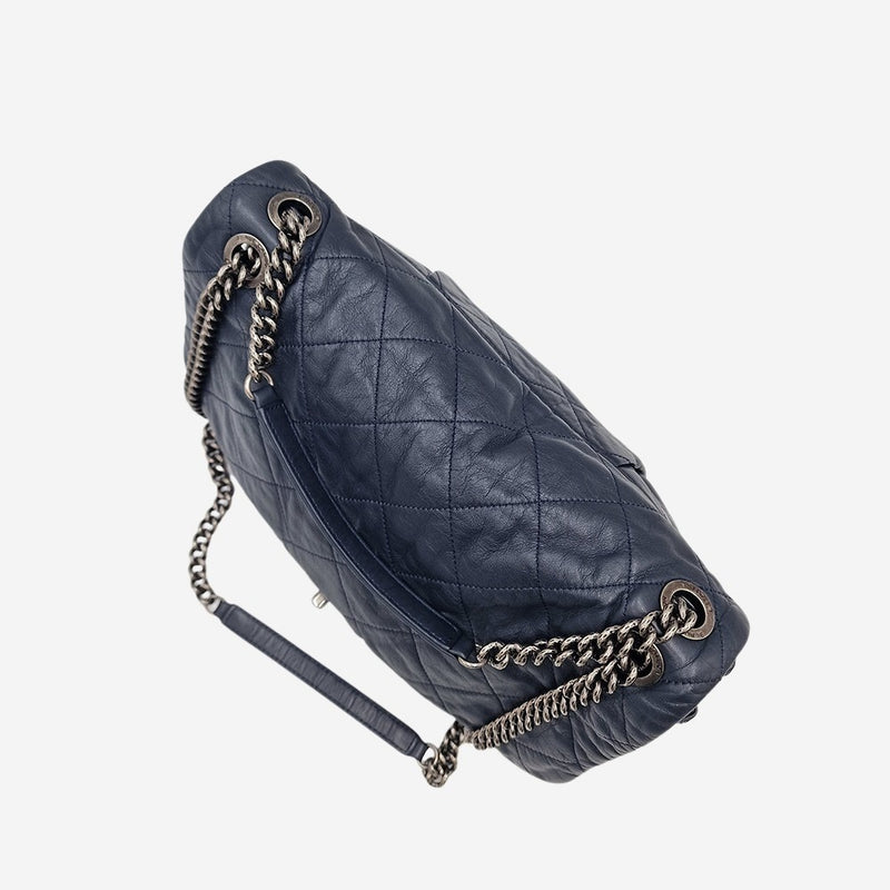 coco pleats soft flap bag mørkeblå