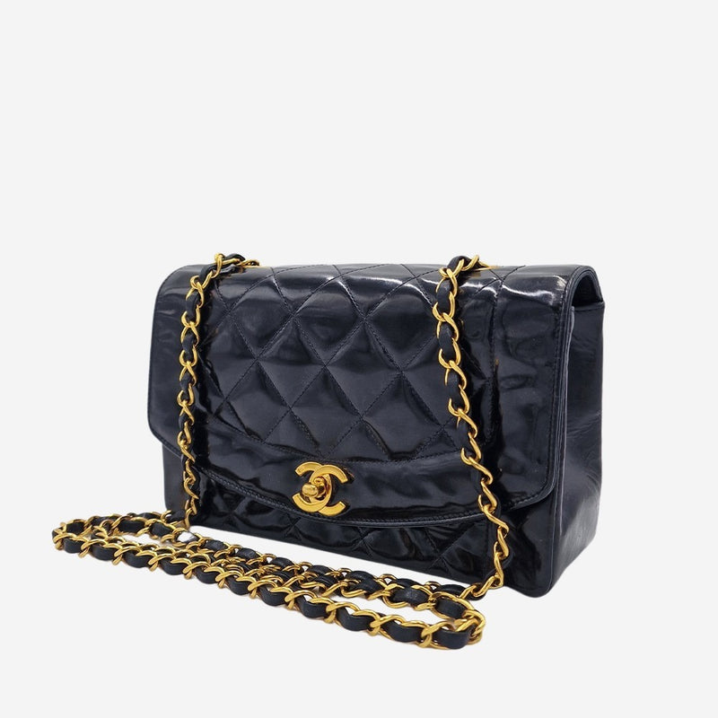 small patent diana flap bag