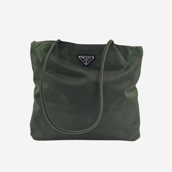 KHAKI LARGE NYLON SKULDERTASKE