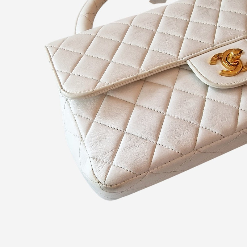 vintage top handle parent kelly flap bag