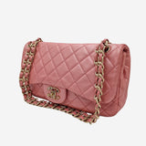 PEARLY PINK CLASSIC JEWELED FLAP BAG