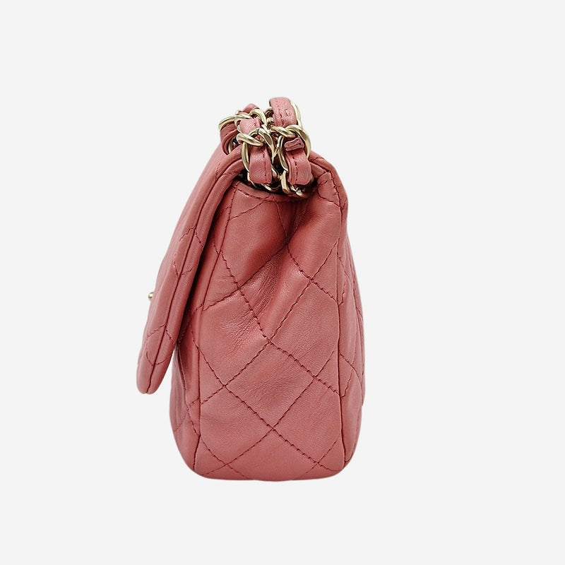 PEARLY PINK CLASSIC JEWELED FLAP BAG