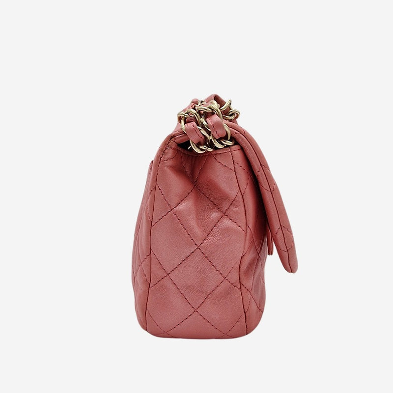 PEARLY PINK CLASSIC JEWELED FLAP BAG