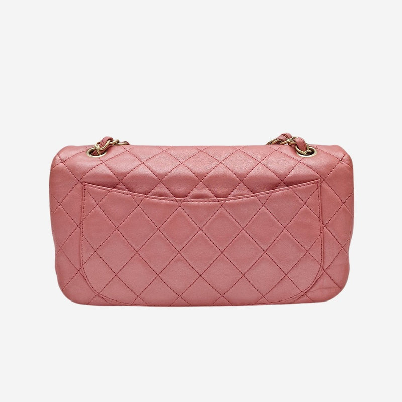 PEARLY PINK CLASSIC JEWELED FLAP BAG