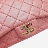 PEARLY PINK CLASSIC JEWELED FLAP BAG