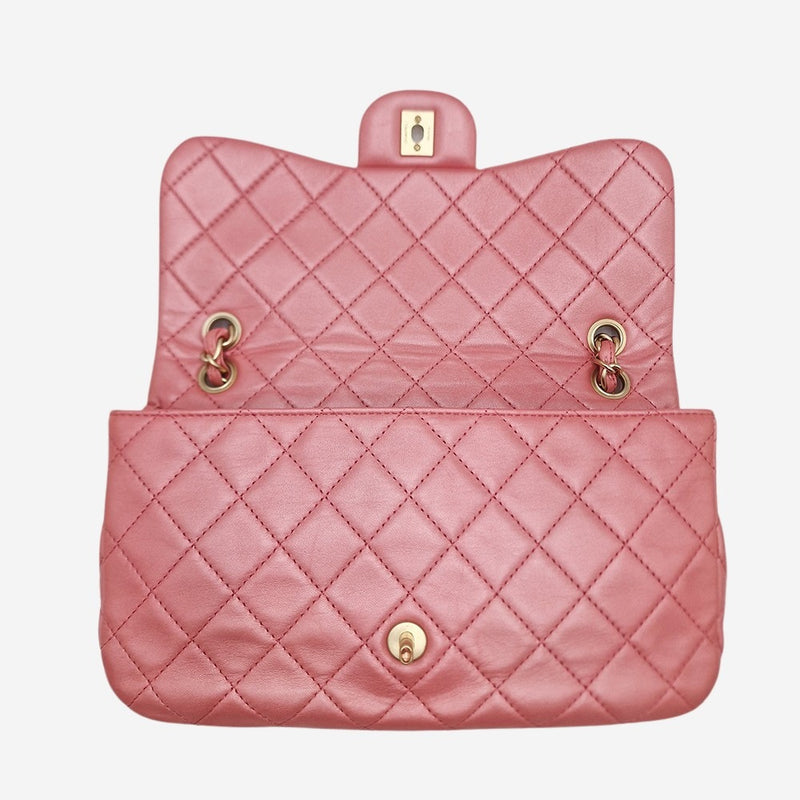 PEARLY PINK CLASSIC JEWELED FLAP BAG