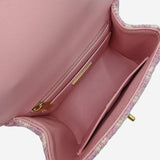 pink tweed Mini top handle flap