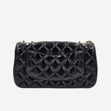 Sjælden SMALL PATENT GOATSKIN CC EYELET FLAP