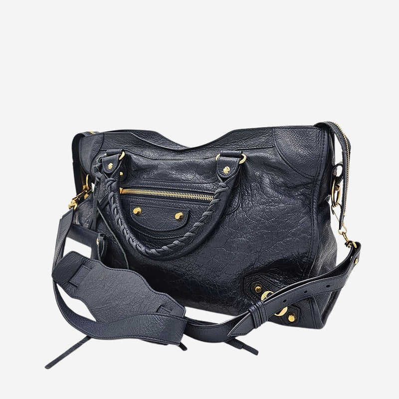 MØRKEBLÅ CITY BAG LANG REM