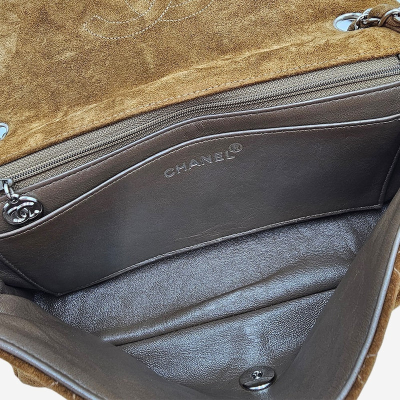 Medium ruskind single flap bag