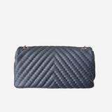 blå chevron medallion charm jumbo flap