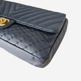 blå chevron medallion charm jumbo flap