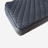 blå chevron medallion charm jumbo flap