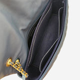 blå chevron medallion charm jumbo flap