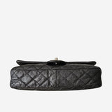 MEDIUM METALLIC GREY CAVIAR EASY FLAP