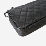 MEDIUM METALLIC GREY CAVIAR EASY FLAP