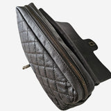 MEDIUM METALLIC GREY CAVIAR EASY FLAP