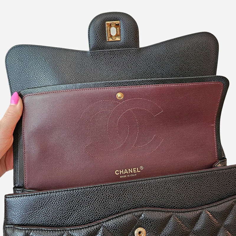 LARGE SORT CAVIAR CLASSIC DOUBLE FLAP