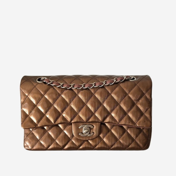 Bronzestribet PATENT CLASSIC DOUBLE FLAP MEDIUM