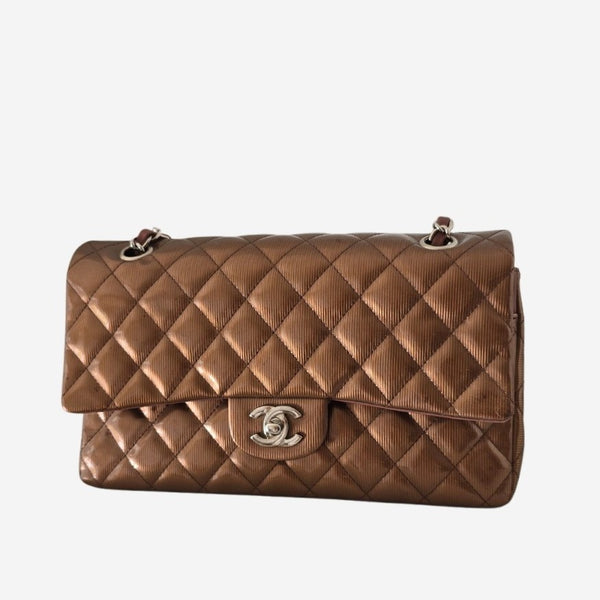 Bronzestribet PATENT CLASSIC DOUBLE FLAP MEDIUM