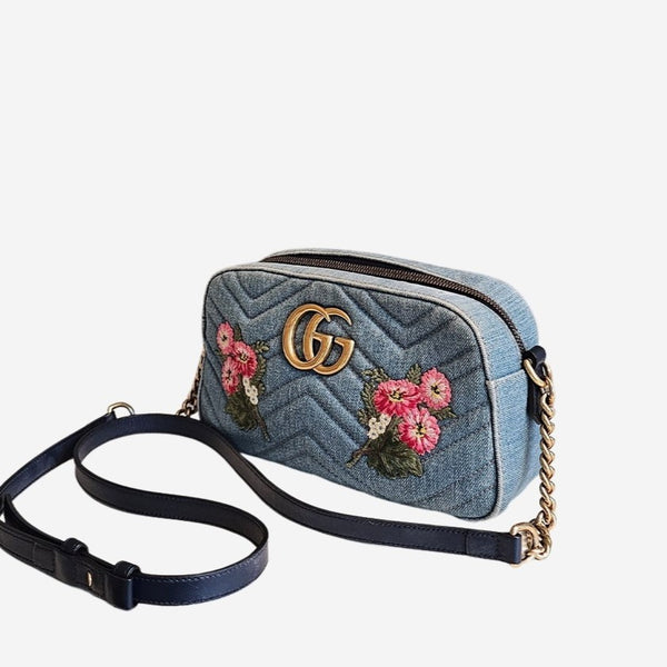 Blå denim GG marmont Small