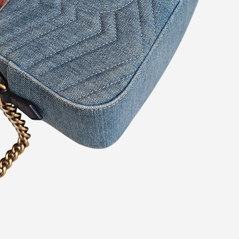 Blå denim GG marmont Small