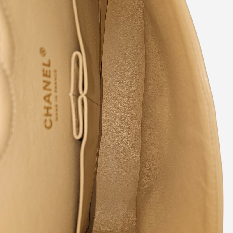 Beige CLASSIC DOUBLE FLAP SMALL