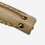 Beige CLASSIC DOUBLE FLAP SMALL