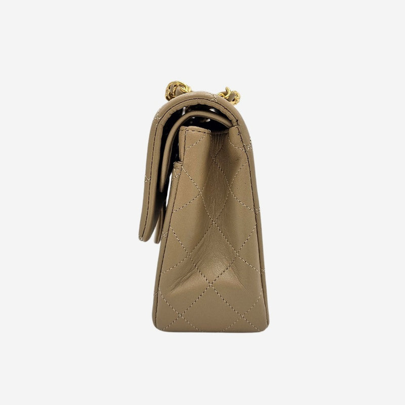 Beige CLASSIC DOUBLE FLAP SMALL