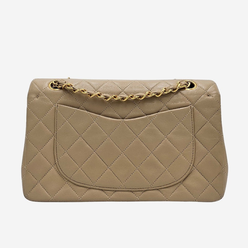 Beige CLASSIC DOUBLE FLAP SMALL