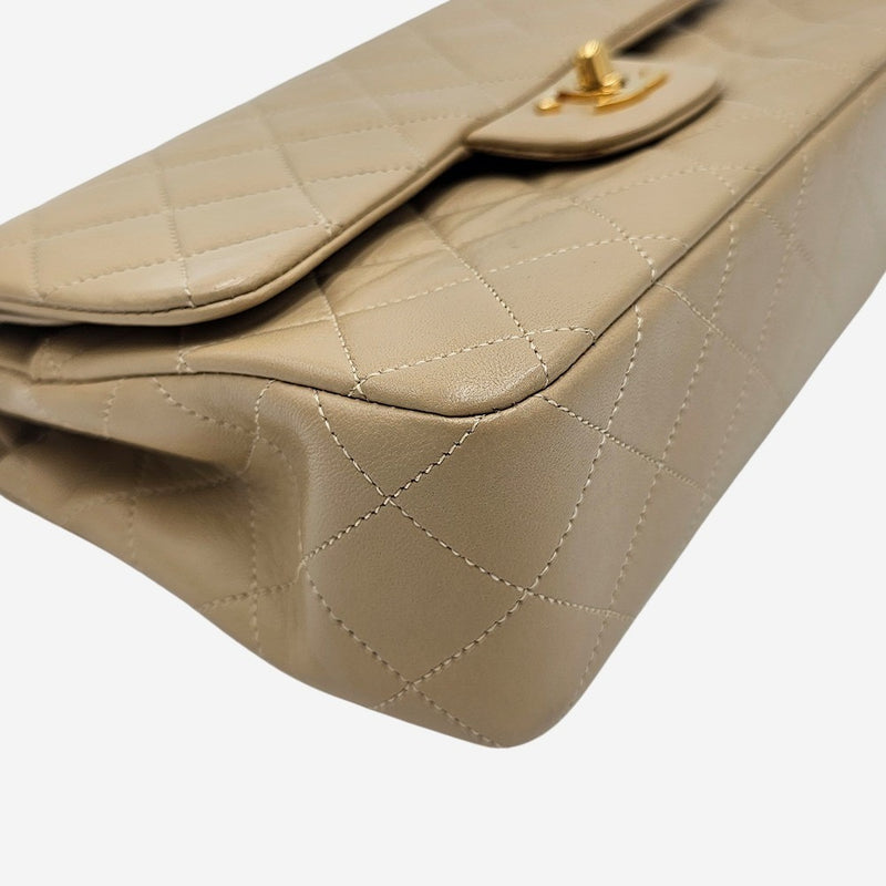 Beige CLASSIC DOUBLE FLAP SMALL