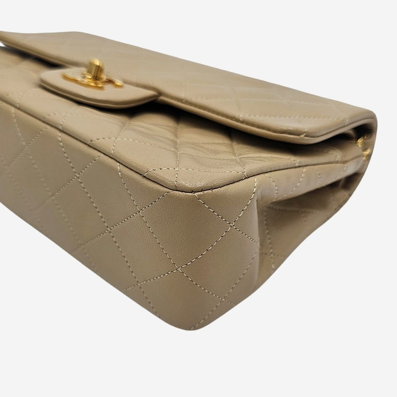 Beige CLASSIC DOUBLE FLAP SMALL