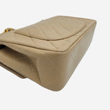 Beige CLASSIC DOUBLE FLAP SMALL